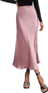 BTFBM 2025 Women Summer Spring Long Satin Skirt Silk Elegant High Waist Cocktail Party Wedding Flowy A-Line Midi Skirts