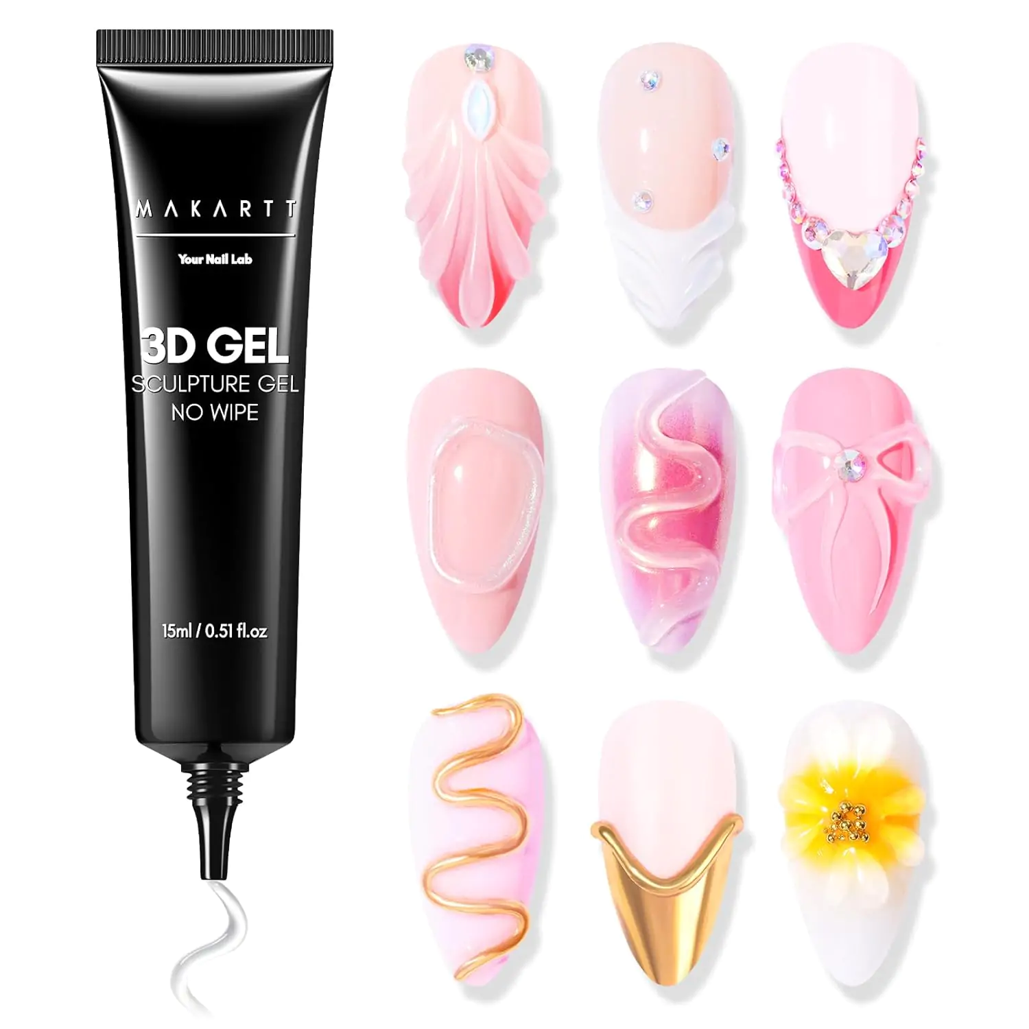 Makartt 3D Nail Gel - Nail Art Sculpting Gel Nail Glue 15g.