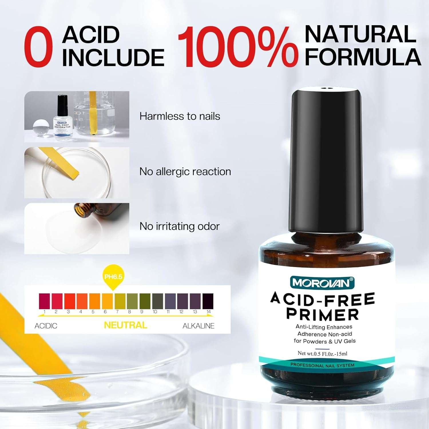 Morovan Professional Natural Nail Prep Dehydrate and Acid-Free Primer.