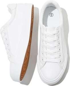 PU Leather Sneakers Casual Walking Shoes for Women