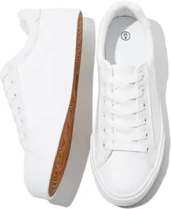 PU Leather Sneakers Casual Walking Shoes for Women