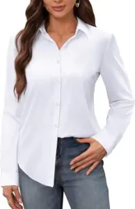 white button-down shirt