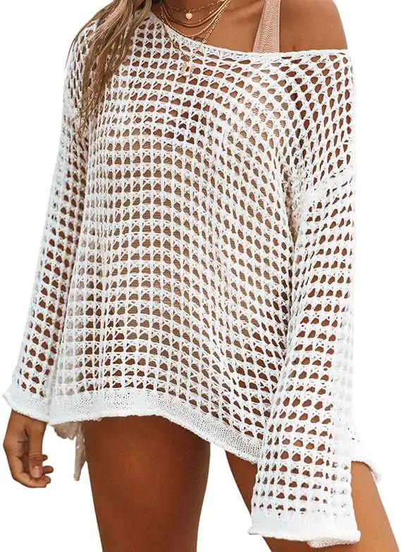 Crochet Cover Ups for Women Sexy Hollow Out Swim Cover Up Knit Summer Outfits