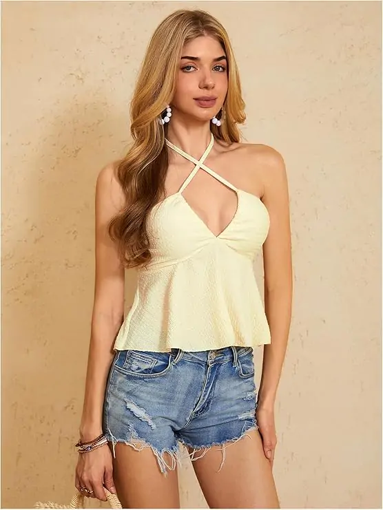 Women's Summer Criss Cross Halter Tops 2025 