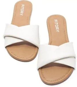 Women's Flat Sandals Fashion Slides With Soft Leather Slippers for Summer