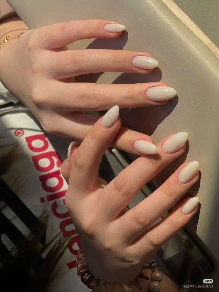 Clean, crisp whites and translucent nudes are huge right now. Nail artist Jin Soon Choi explains that “from sheer, milky whites to crisp, opaque polishes, these nails are versatile, clean, and effortlessly elevated” – a nod to the minimalist “quiet luxury” vibe.