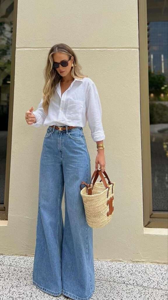 Ideal for those chill mornings when comfort is key. The oversized fit keeps things relaxed, while wide-leg pants add balance. Finish with chunky sneakers for a casual-cool finish.