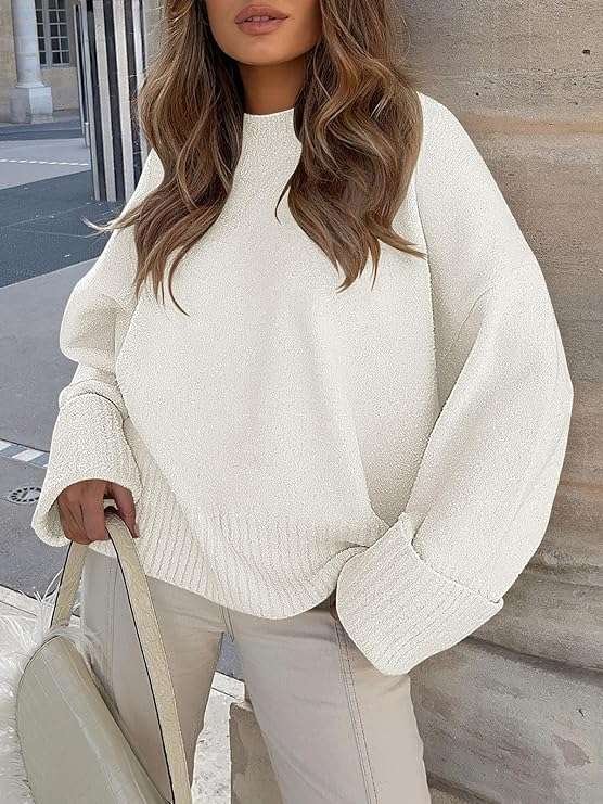 Women's Oversized Sweaters 2025 Long Sleeve Fuzzy Knit Casual Chunky Pullover Sweater Fall Outfits Clothes
