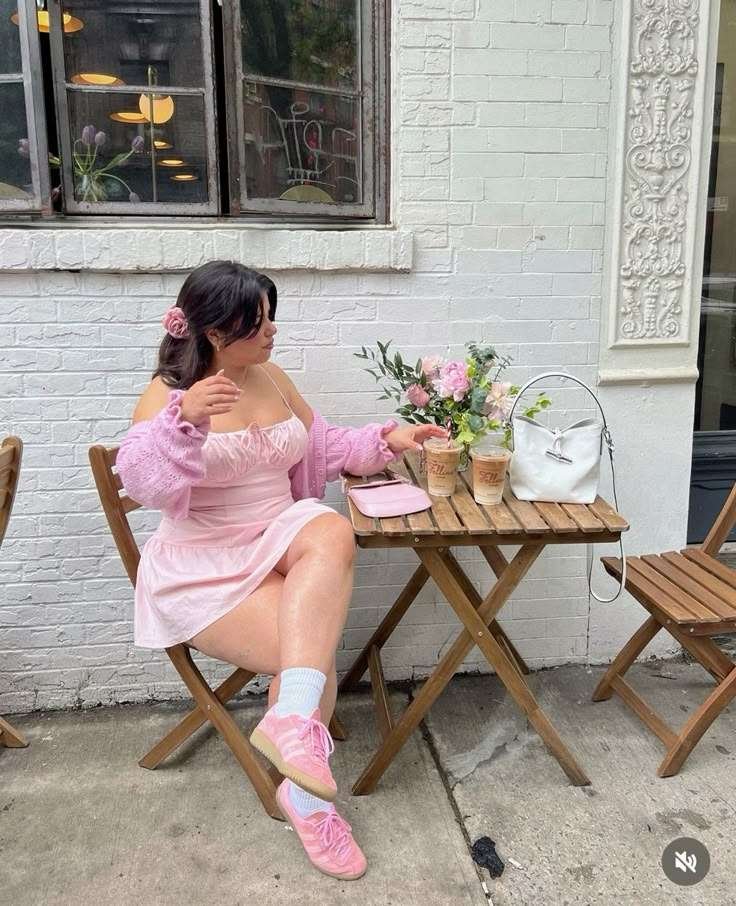 Plus size Valentine’s Day outfit with statement neckline