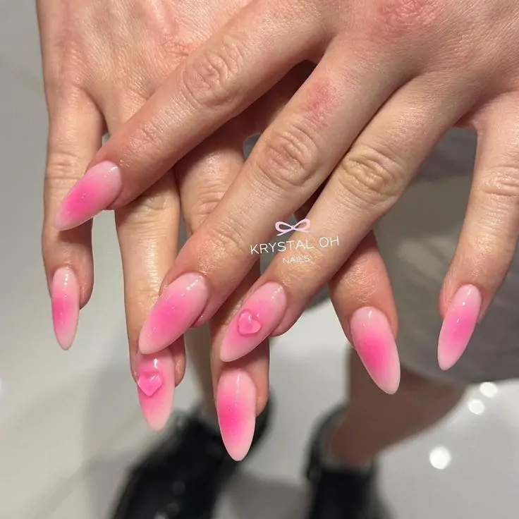 Aura + chrome mix Valentine nail