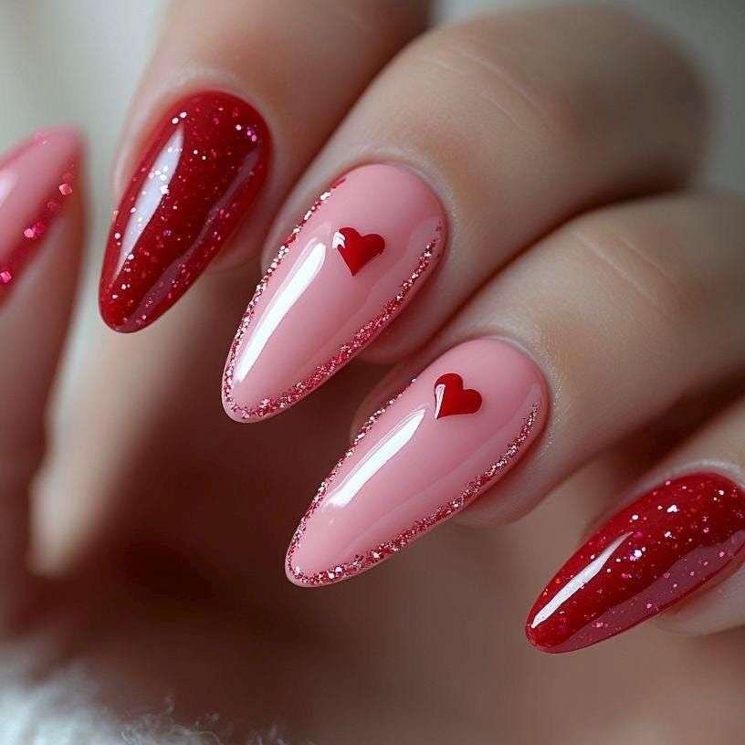 Glitter edge detailing nails