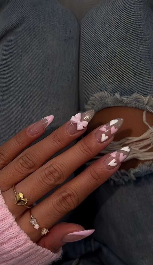 Long acrylic vday nails