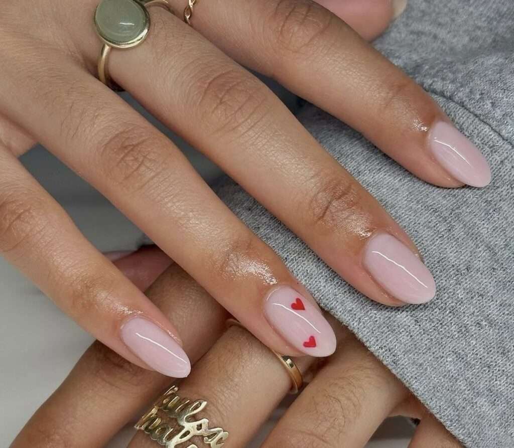 Micro hearts, barely there nails