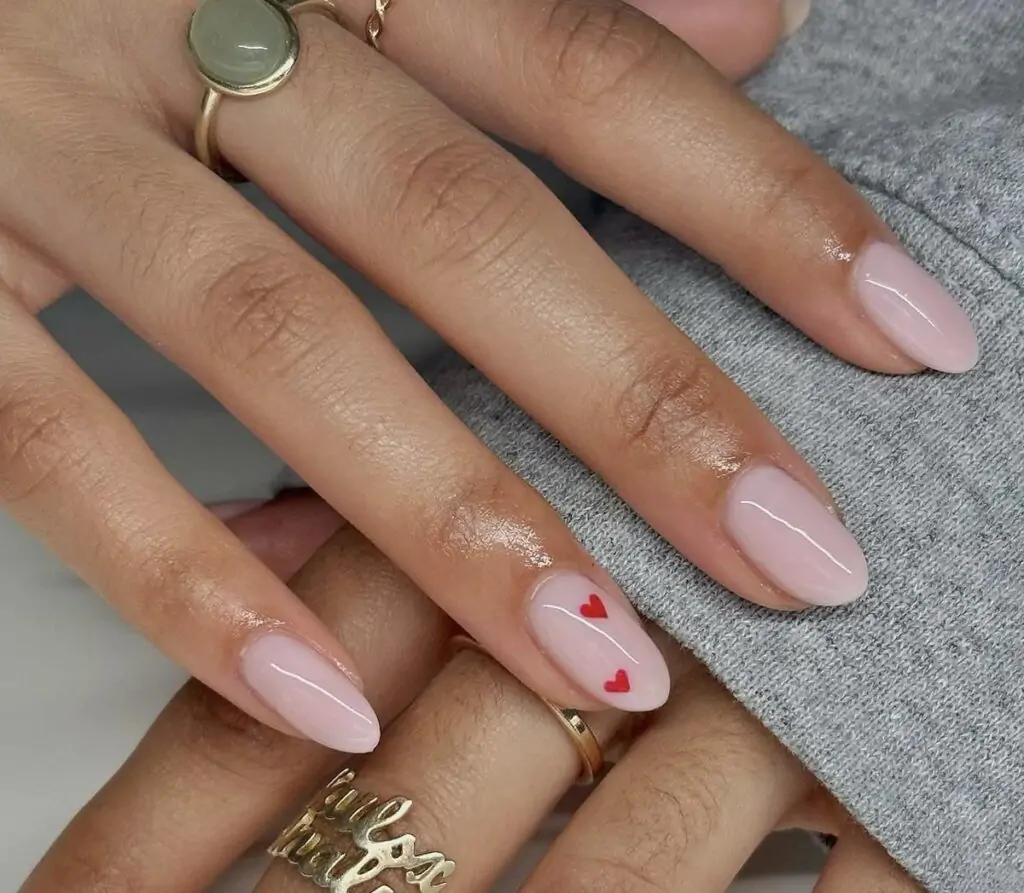 Micro hearts, barely there nails