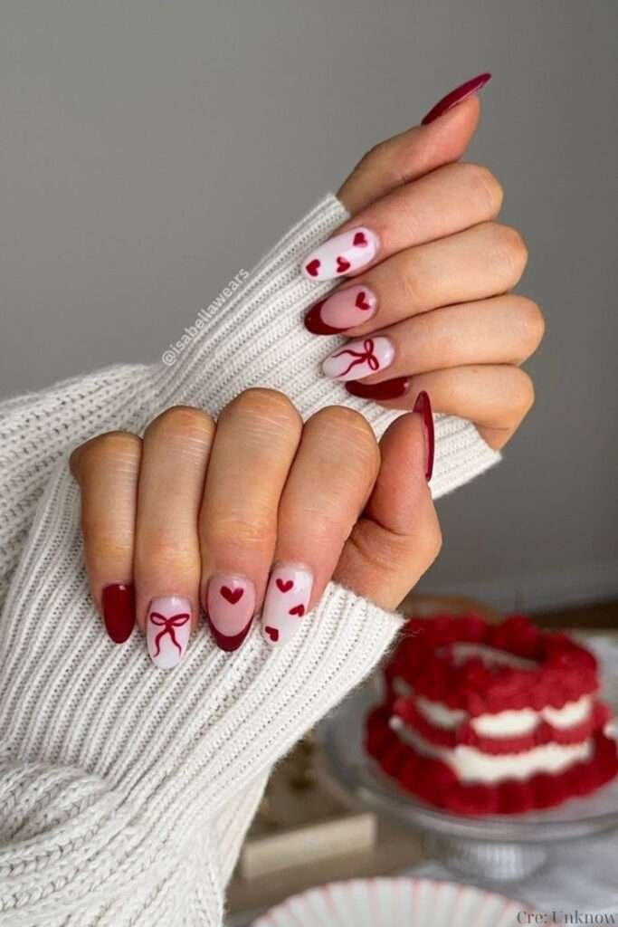 Short and long variants vday nails