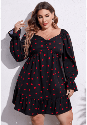 Plus size Valentine’s Day outfit with layered styling