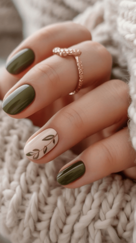This chic, multi-tonal look is most commonly called Earthy Green Skittle nails or a Mismatched Green Gradient. The "Skittle" name comes from the candy, referring to the trend of painting each nail a different shade within the same color family. Earthy green shades are becoming a huge nail trend for spring and summer 2026. These natural tones feel fresh, calming, and perfect for a soft seasonal manicure.