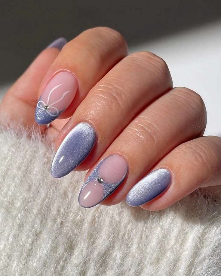 This specific nail art style is most commonly referred to as Pink Velvet Cat Eye nails with Bows. It blends several trendy aesthetics from 2025 and 2026, primarily categorized under the "Coquette" or "Princess" nail trends.