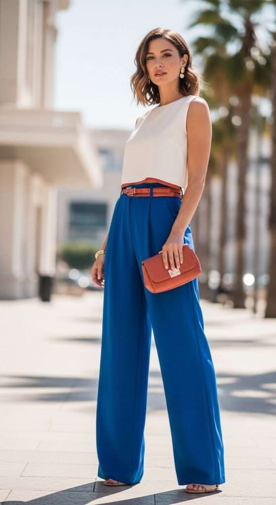 Try cobalt + ivory + a small hit of warm terracotta