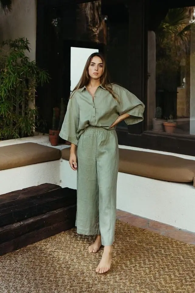 Matching sets are having a massive moment in summer 2026, and the linen co-ord is at the top of everyone's wishlist. A sage green wide-leg trouser paired with a matching button-up short-sleeve shirt feels polished yet relaxed.