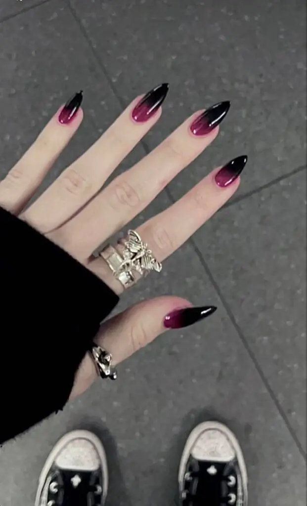 Black Ombre Halloween nail ideas 2026