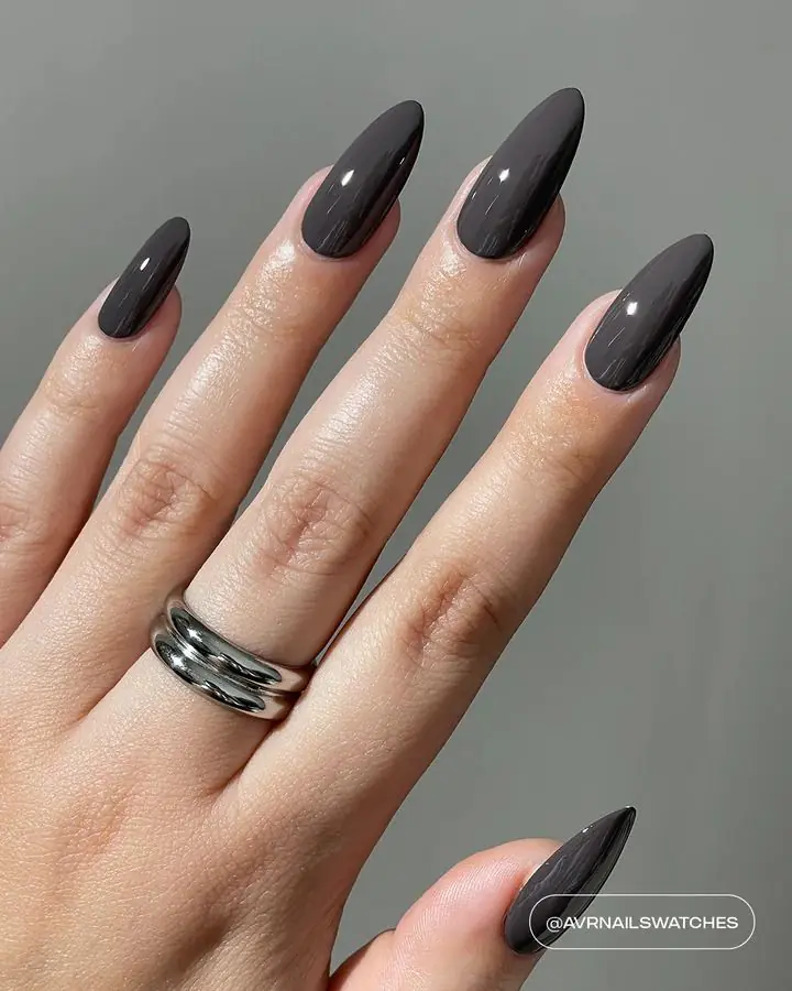 Charcoal Grey Fall Nails. Charcoal is the quiet neutral of the fall nail world. It's moody without being harsh and pairs effortlessly with denim, leather jackets, and pretty much every fall staple already hanging in your closet.