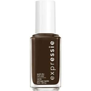 essie expressie Quick-Dry Vegan Nail Polish, Take The Espresso, Blackened Dark Chocolate Brown, 0.33 Ounce