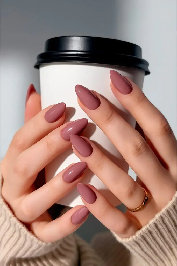 Mocha mauve has quietly become one of the most requested salon colors this season, and it's easy to see why. It's soft enough for the office but has enough depth to feel intentional rather than boring, giving off a quiet-luxury nail moment that pairs with pretty much anything.