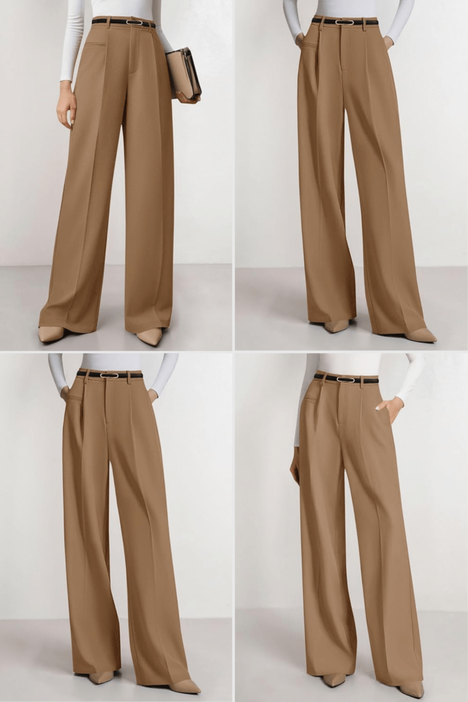 Womens Wide Leg Dress Pants 2026 Business Casual Flowy Work Palazzo Pants High Waisted Slacks Trousers