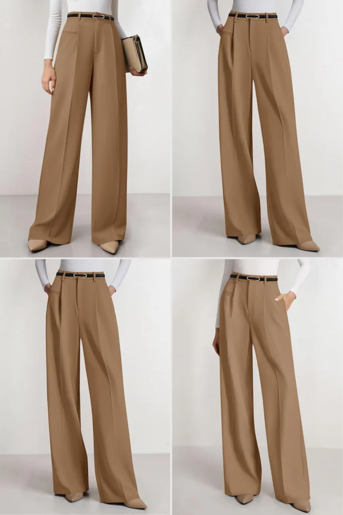 Womens Wide Leg Dress Pants 2026 Business Casual Flowy Work Palazzo Pants High Waisted Slacks Trousers