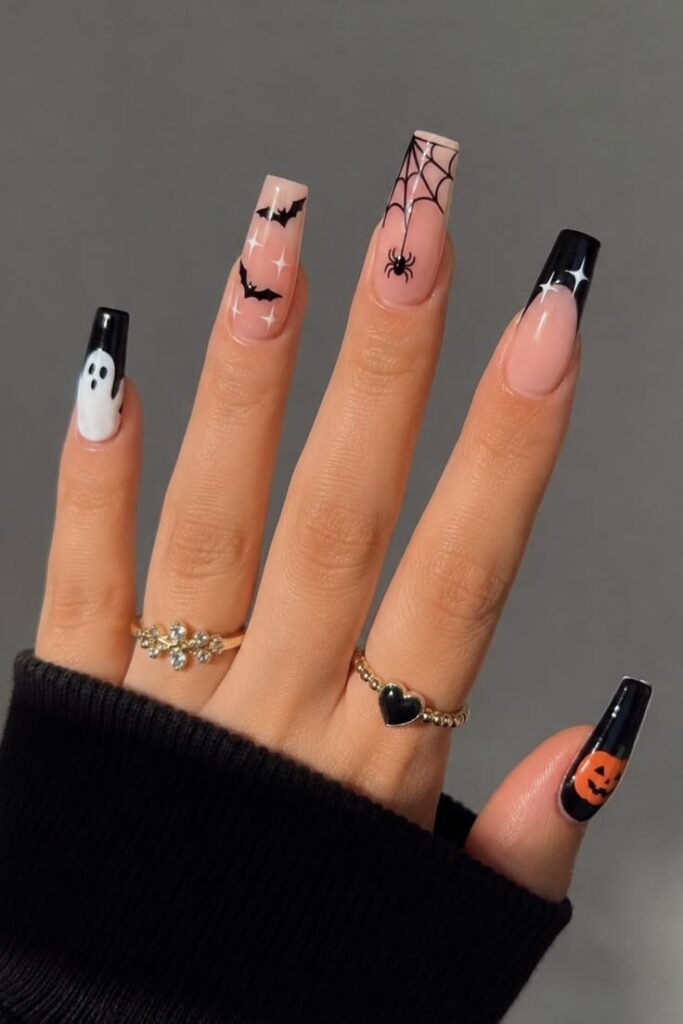 Spooky Minimalist Coffin Halloween nail ideas 2026