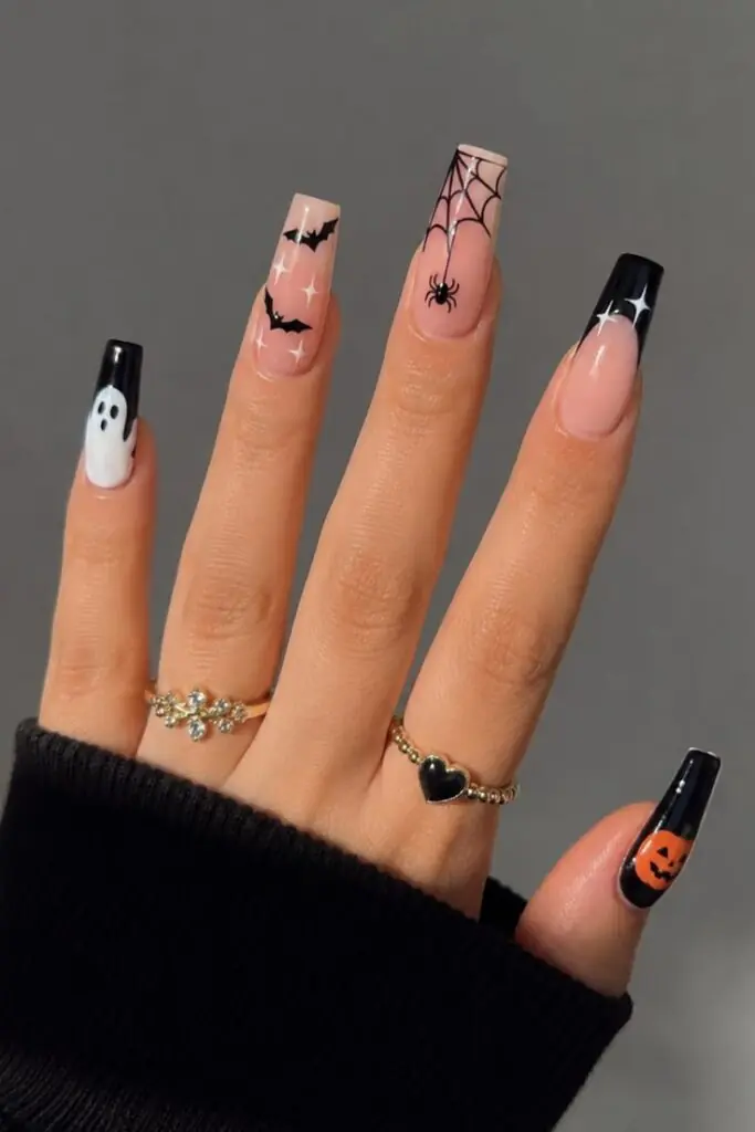 Spooky Minimalist Coffin Halloween nail ideas 2026