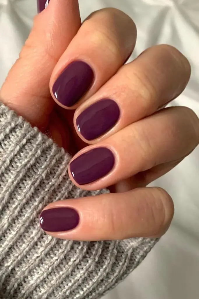 Plum is one of those colors that photographs beautifully in fall lighting, especially that golden late-afternoon light everyone's always chasing for photos. It has a cool undertone that contrasts nicely with warm-toned outfits, making it a versatile option whether your closet leans neutral or colorful this season.