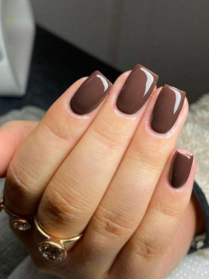 Chocolate brown nails are pretty much the unofficial color of fall every single year, and 2026 is no exception. This shade works on almost every skin tone, from fair to deep, and pairs beautifully with gold jewelry, camel coats, and cozy knitwear.