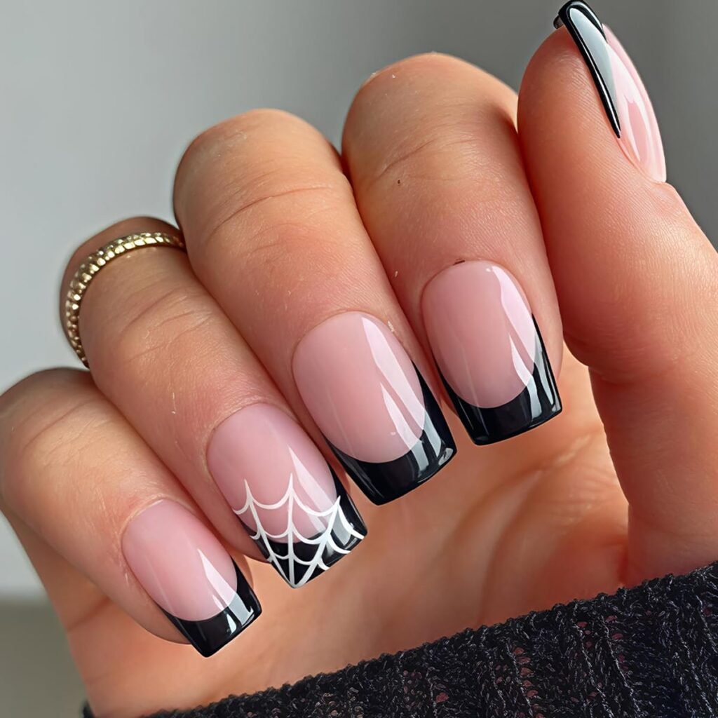 spider web press on halloween nails