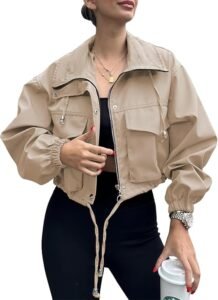 Cropped Jacket Zip Up