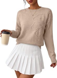 Long Sleeve Flower Sweater