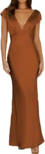 V Neck Cap Sleeve Midi Dress