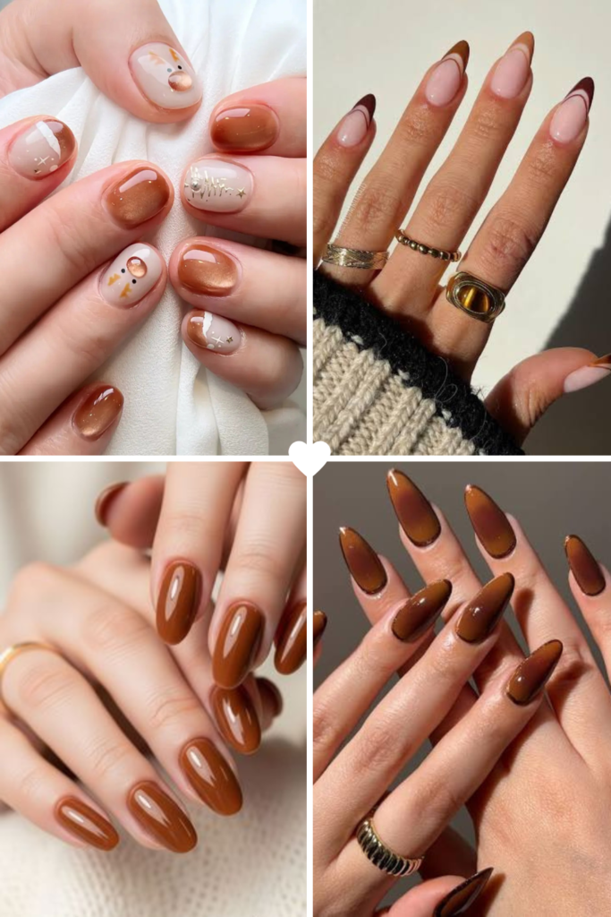 Caramel Latte Winter Nail Color Ideas