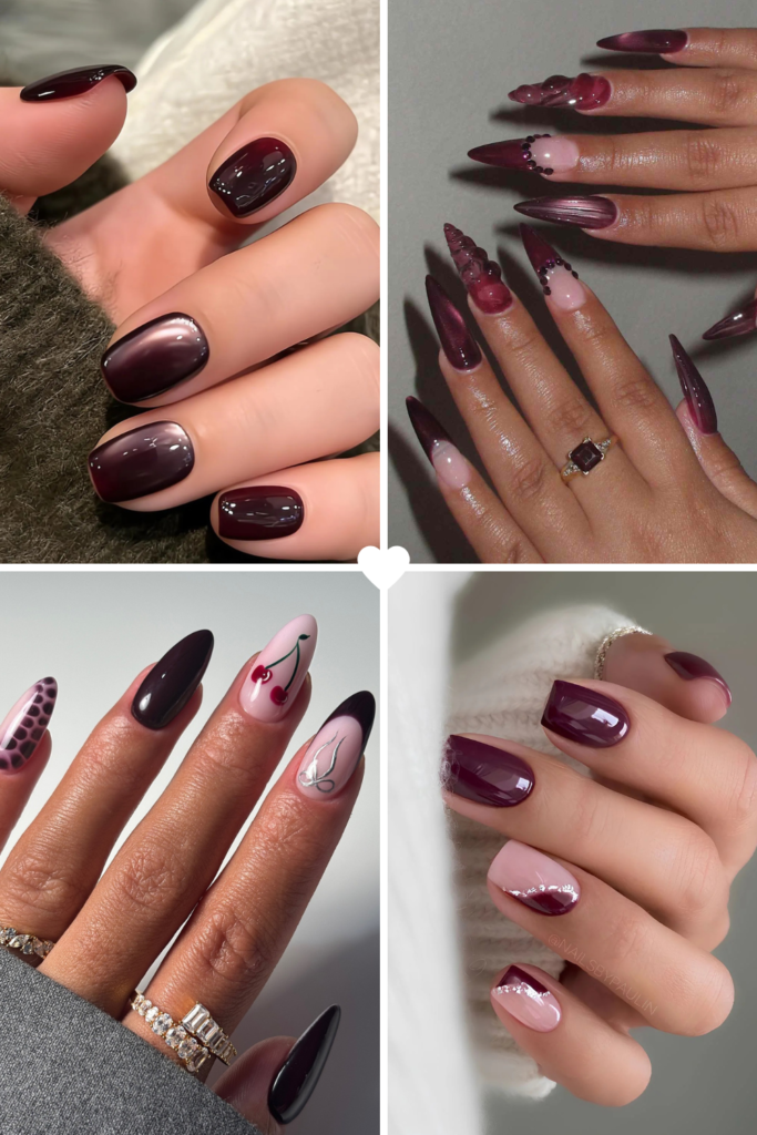 Dark Plum Winter Nail Color Ideas