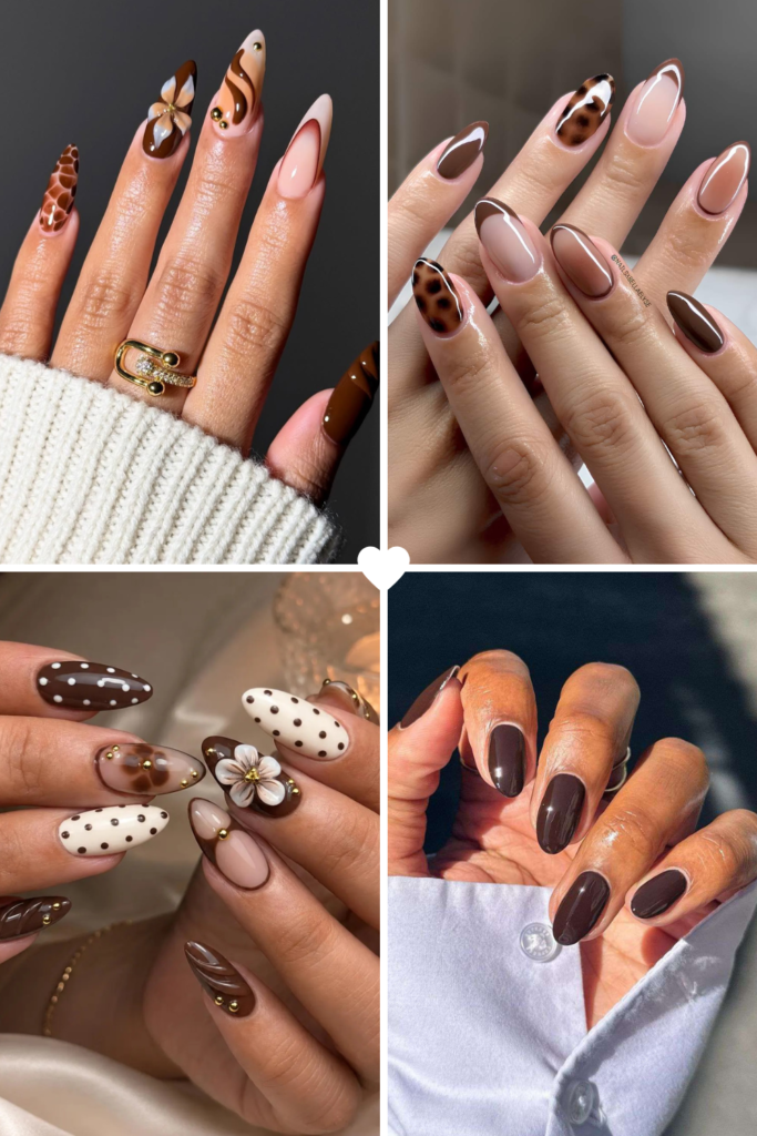 Espresso Brown Winter Nail Color Ideas