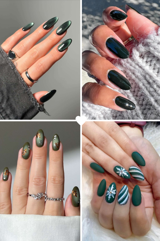 Forest Green Winter Nail Color Ideas