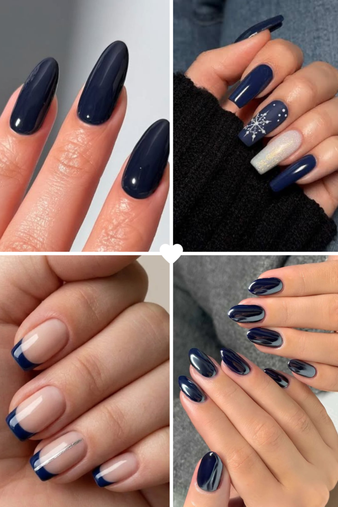 Midnight Navy Winter Nail Color Ideas