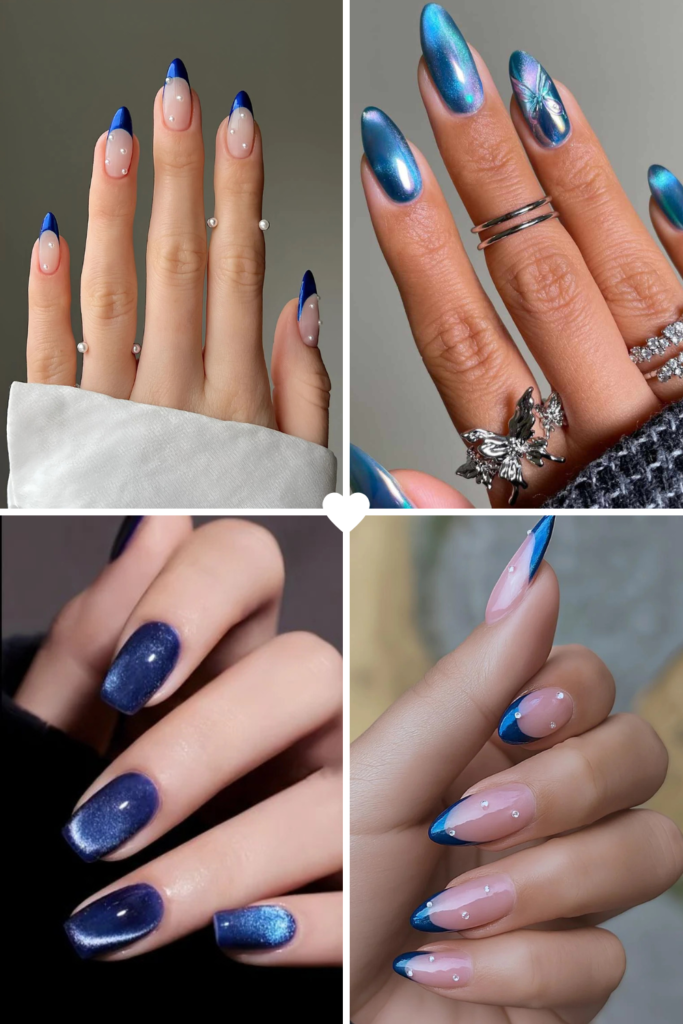 Sapphire Blue Winter Nail Color Ideas