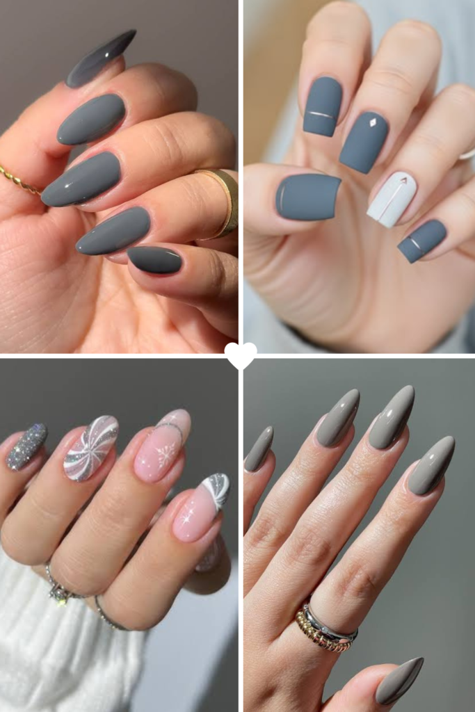 Slate Gray Winter Nail Color Ideas