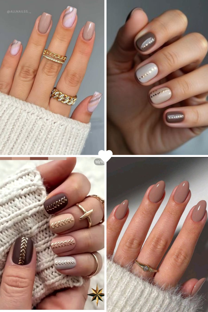 Warm Taupe Winter Nail Color Ideas